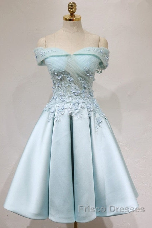 Short Off Shoulder Formal Prom Homecoming Dress Lace Embroidery