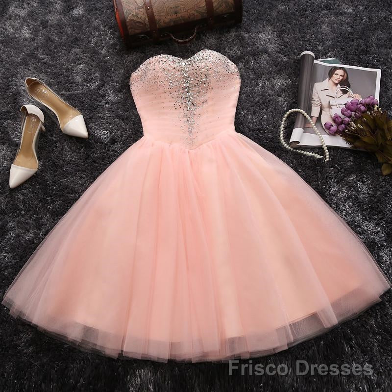 Short Prom Dress Juniors Homecoming Dress Pink A-line Sweetheart Main image