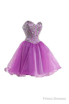 Short Purple Homecoming Dresses Short Prom Dresses With Beading