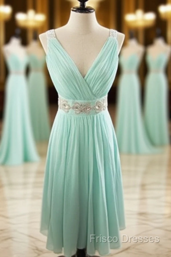 Short Seafoam Blue Formal Prom Dress/Homecoming Dress/Bridesmaid Dress/Wedding Party Dress/Mini Dress Main image