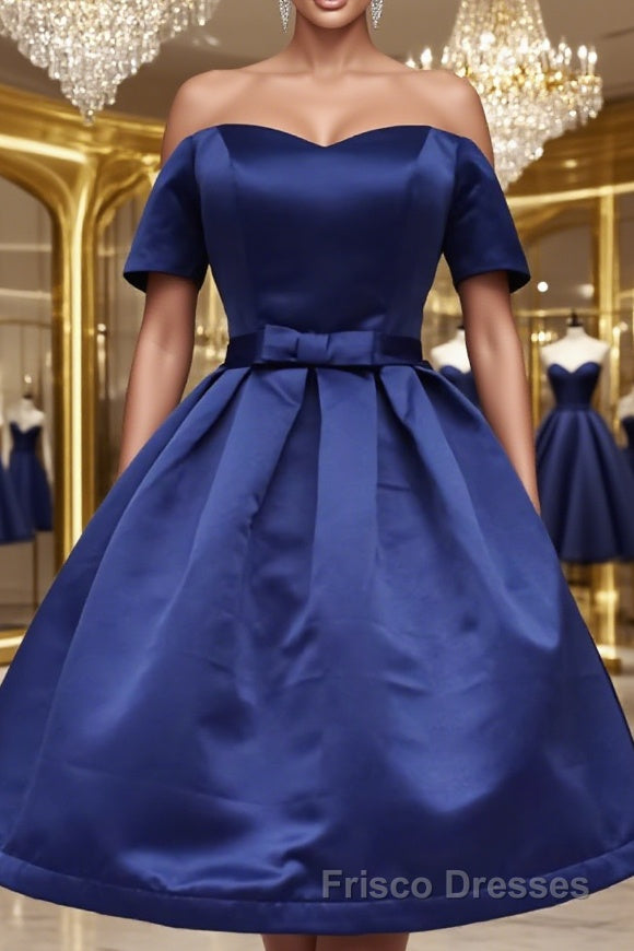 Short Sleeves Short Formal Prom Dresses, Short Sleeves Short Formal Homecoming Graduation Dresses Main image