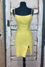 Short Tight Yellow Homecoming Dress,Crystal Beaded Semi Formal Prom Dress