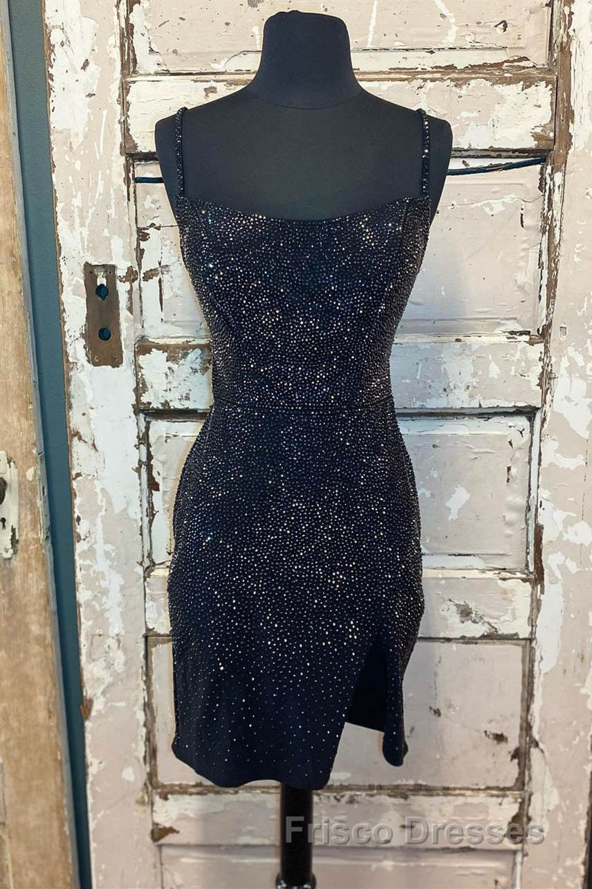 Short Tight Yellow Homecoming Dress,Crystal Beaded Semi Formal Prom Dress