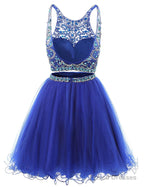 Short Tulle Beading Homecoming Dress