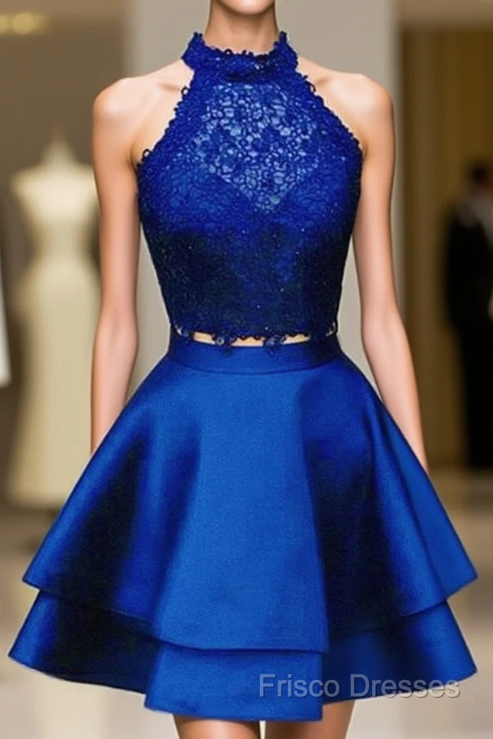 Short Two Piece Formal Prom Dress Halter Main image