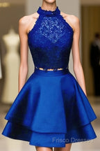 Short Two Piece Formal Prom Dress Halter
