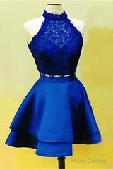 Short Two Piece Prom Dress Halter
