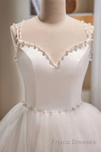 Short V Neck White Formal Prom Dresses, Short V Neck White Formal Homecoming Dresses