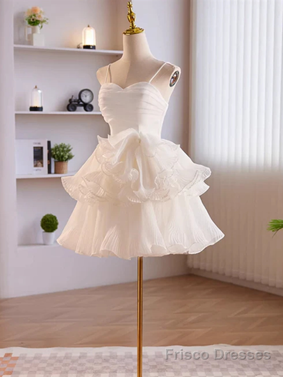 Short White Tulle Prom Dress, Short White Tulle Formal Homecoming Dresses Secondary image