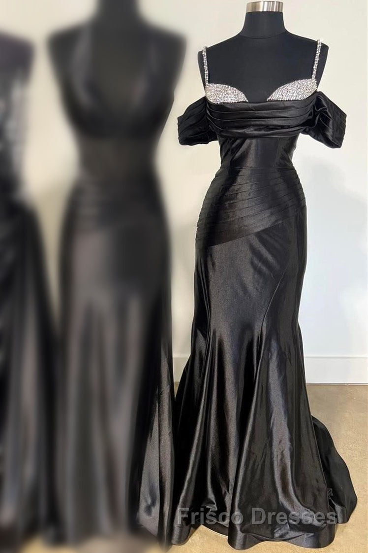 Silver Cold Sleeves Beaded Ruched Mermaid Formal Prom Dress