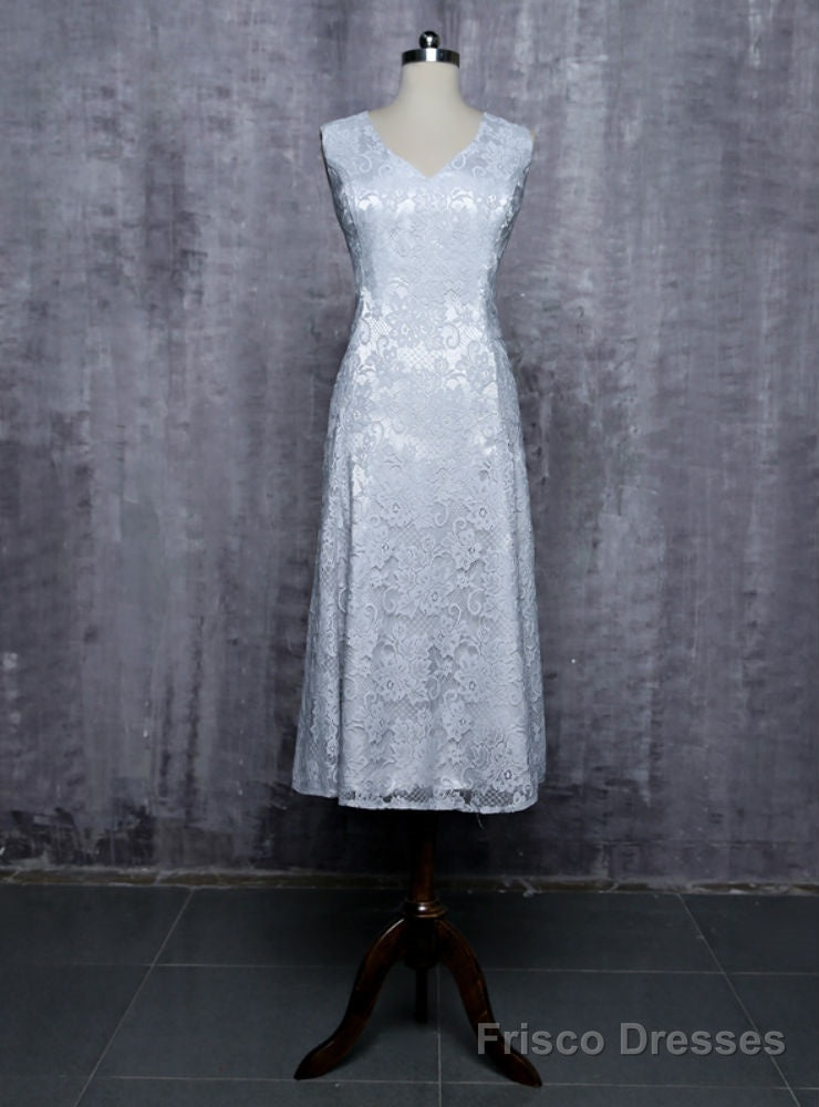 Silver Mother Of The Bride Dresses A-line V-neck Cap Sleeves Main image