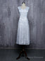 Silver Mother Of The Bride Dresses A-line V-neck Cap Sleeves