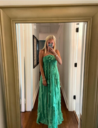 Simple A Line Halter Long Green Prom Dress Party Dresses