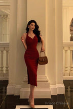 Simple A Line Halter Red Prom Dresses Birthday Outfits Evening Gown