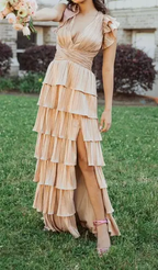Simple A Line Long Prom Dresses Evening Dress