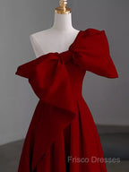 Simple A Line Strapless Red Floor Length Formal Prom Dress
