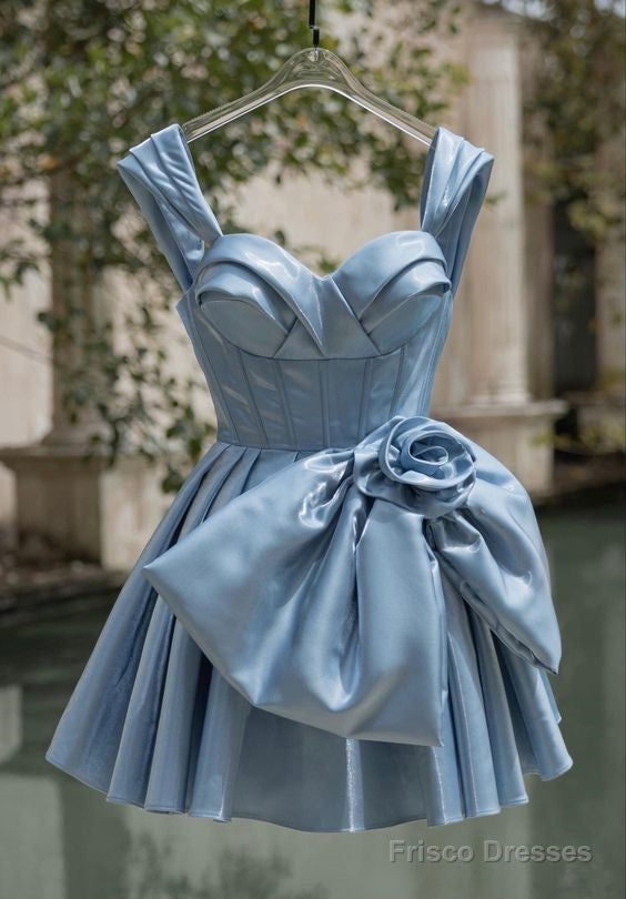 Simple A Line Straps Blue Homecoming Dress 16Th Birthday Outfits Secondary image