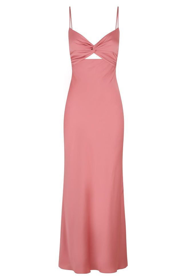 Simple A Line Straps Long Slit Dark Blue Prom Dresses