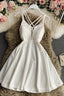 Simple A Line V Neck Short Dress Homecoming Dress