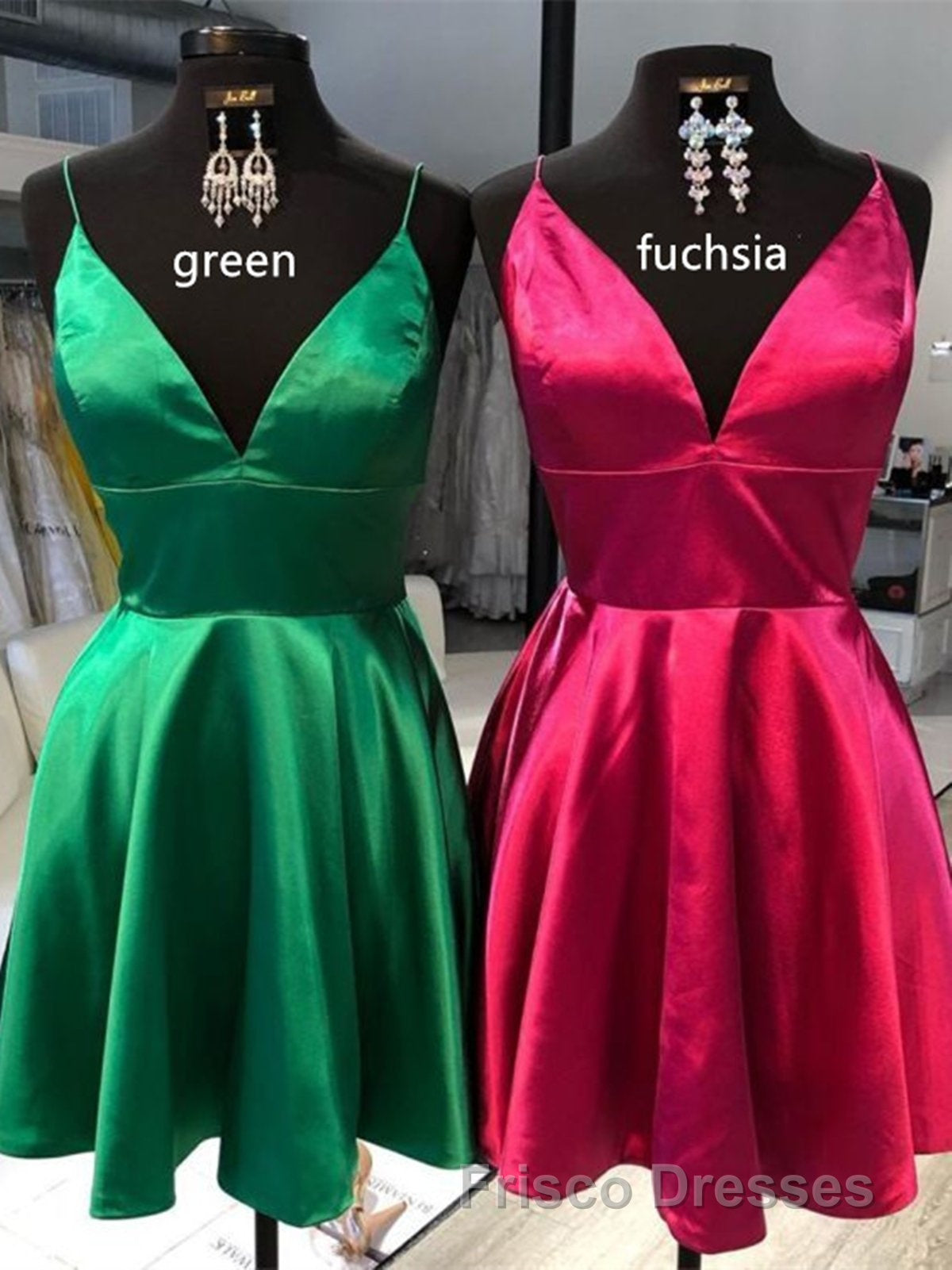 Simple A Line V Neck Short Formal Prom Dress, V Neck Short Formal Prom Homecoming Dress