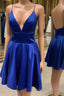 Simple A Line V Neck Short Formal Prom Dress, V Neck Short Formal Prom Homecoming Dress