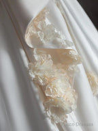 Simple Ball Gown Strapless Sleeveless Satin White Wedding Dresses Brides Dress With Bow