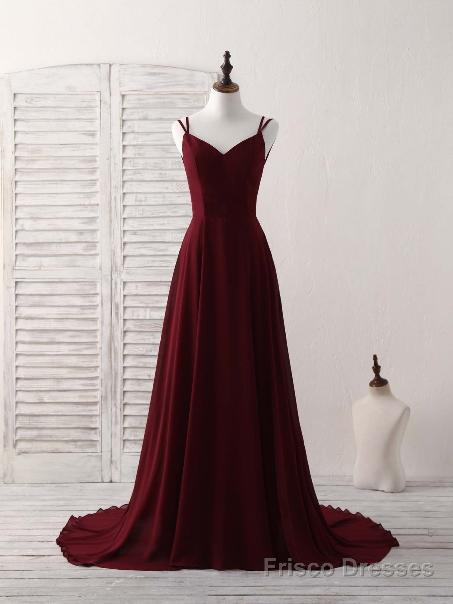 Simple Blue Chiffon Long Prom Dress Backless Blue Evening Dress Main image