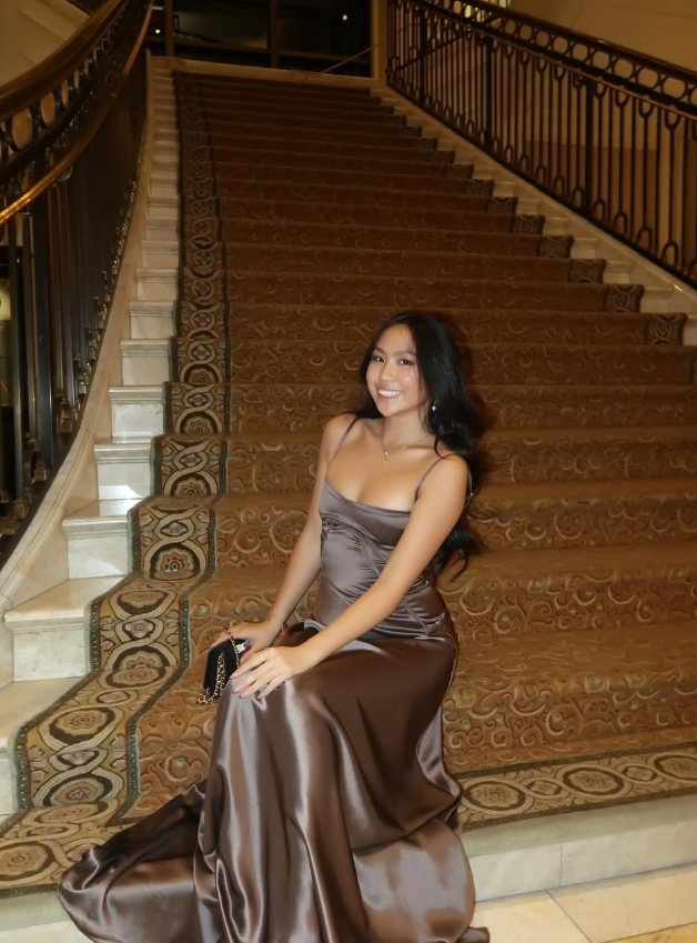 Simple Brown Spaghetti Straps A Line Prom Dress Party Dress