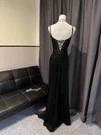 Simple Brown Spaghetti Straps A Line Prom Dress Party Dress