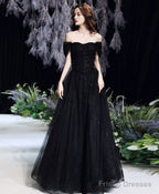 Simple Burgundy Tulle Off Shoulder Prom Dress Tulle Evening Dress