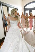 Simple Classic White A Line Strap Satin Tulle Long Prom Dress Wedding Dress