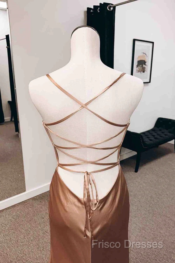 Simple Long Wedding Guest Dress Sheath Satin Formal Dress