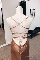 Simple Long Wedding Guest Dresses Sheath Satin Formal Evening Dress