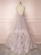 Simple Lotus root starch tulle long Formal Prom Dresses, tulle evening Dresses