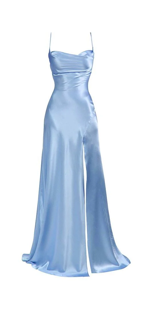 Simple Mermaid Floor Length Prom Dress With Slit 22Th Birthday Outfit Main image