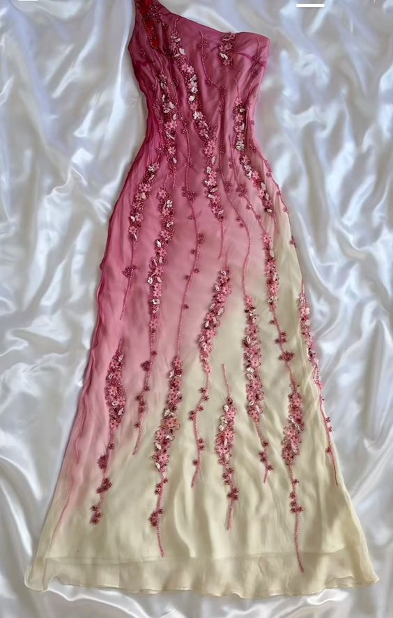 Simple Mermaid Prom Gown With Beads One Shoulder Prom Dress For Teens
