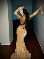 Simple Mermaid Red Sequin Prom Dresses 22Th Birthday Outfit