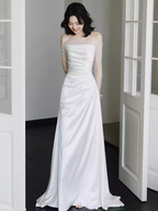 Simple Mermaid Sleeveless Long Prom Dress
