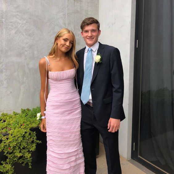 Simple Mermaid Spaghetti Straps Floor Length Sleeveless Pink Prom Dress Secondary image