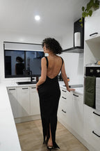 Simple Mermaid Straps Floor Length Sleeveless Black Prom Dress