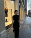 Simple Mermaid Straps Floor Length Sleeveless Black Prom Dress