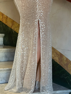 Simple Mermaid Straps Sequin Prom Dresses Maxi Dress 22Th Birthday Outfits