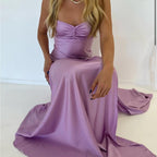Simple Mermaid Straps Yellow Prom Dress 21Th Birthday Outfit