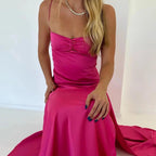 Simple Mermaid Straps Yellow Prom Dress 21Th Birthday Outfit