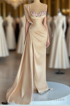 Simple Mermaid Sweetheart Satin Beading Long Formal Prom Dress