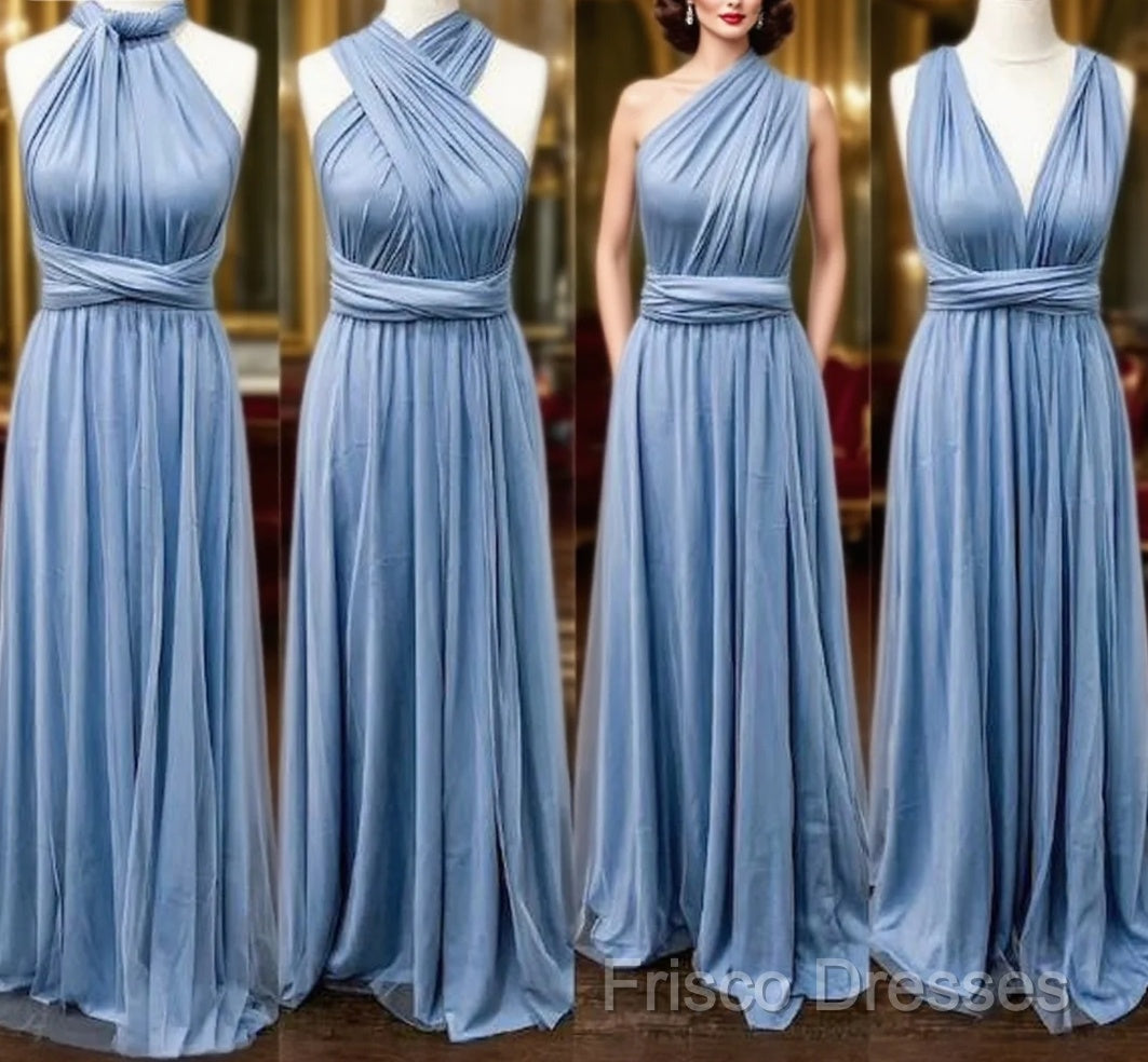 Simple Multiway Infinity Dusty Blue Bridesmaid Dress For Weddings Main image
