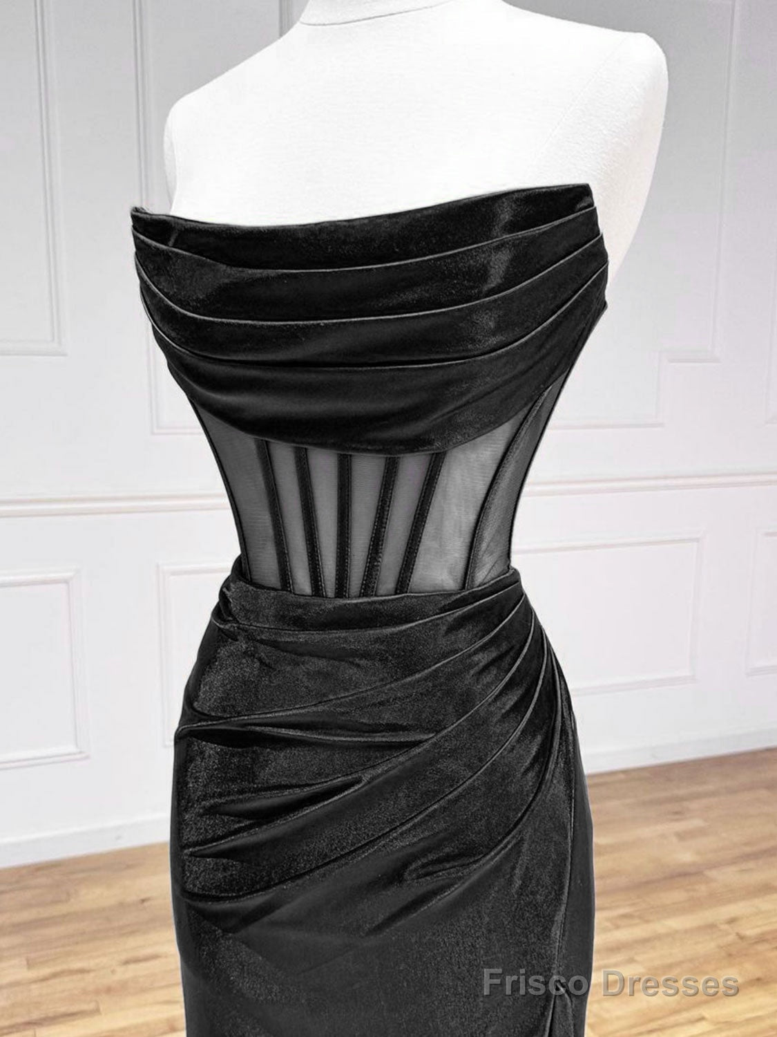 Simple Off The Shoulder Satin Black Long Prom Dress, Black Long Evening Dress Secondary image