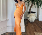 Simple Satin Long Prom Dress Party Dress
