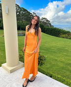 Simple Satin Long Prom Dress Party Dress