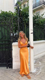 Simple Satin Long Prom Dress Party Dress